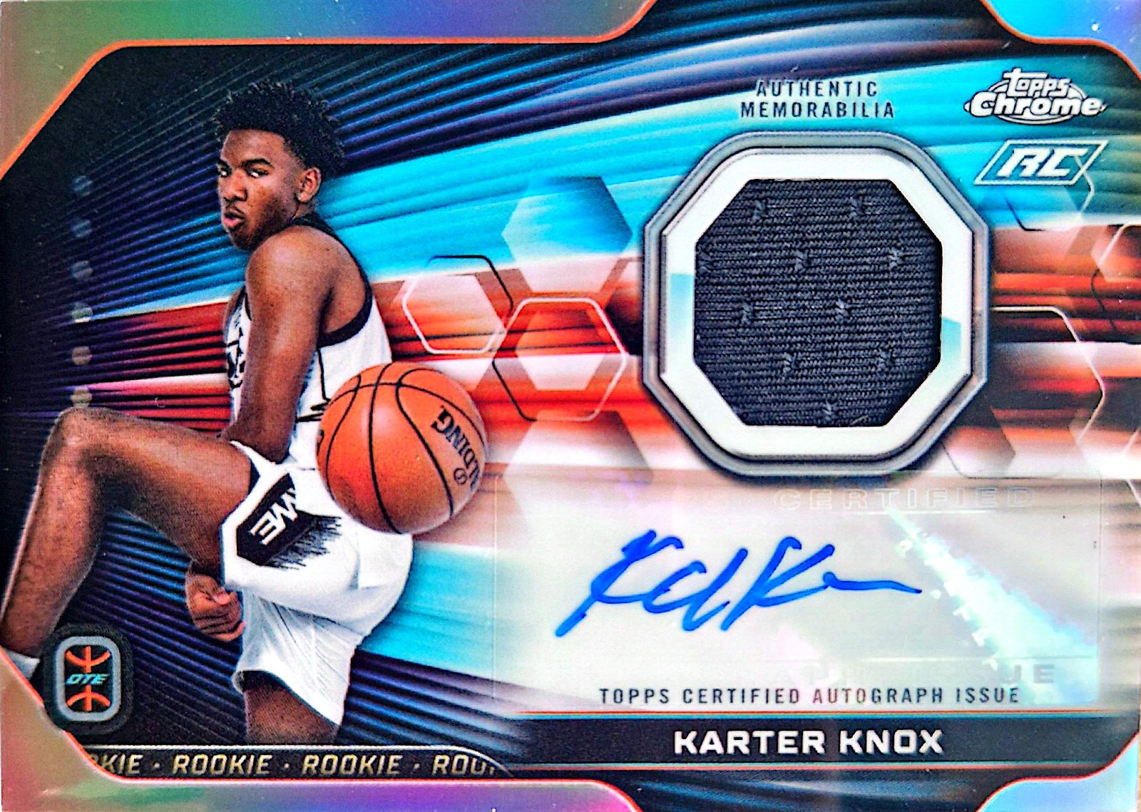 Karter Knox Topps Chrome Overtime Elite Rookie Jersey Autograph 2024 Autógrafo y Parche
