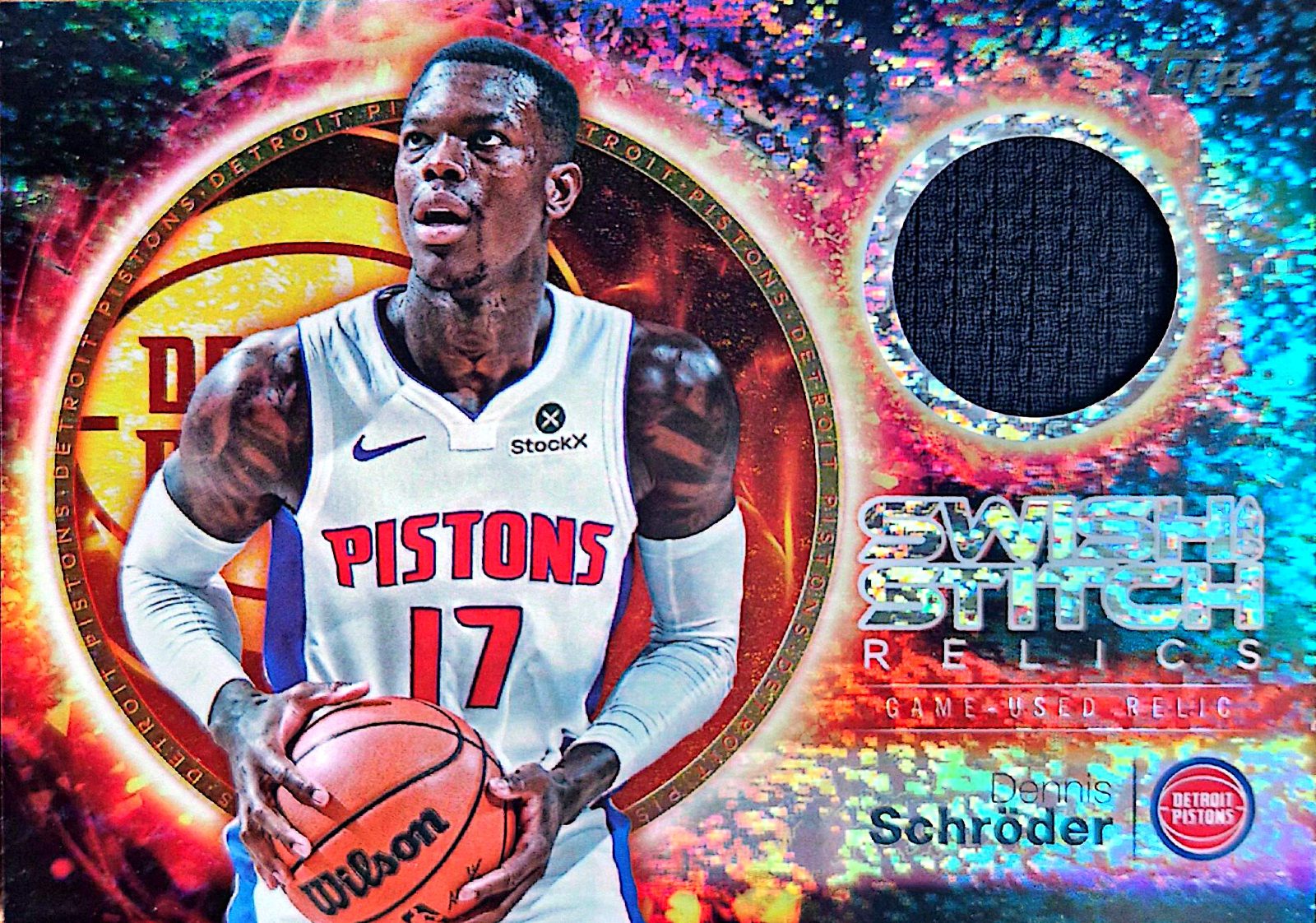Dennis Schröder Topps Chrome Swish and Stitch Relics 2024-25 Parche Game-Used