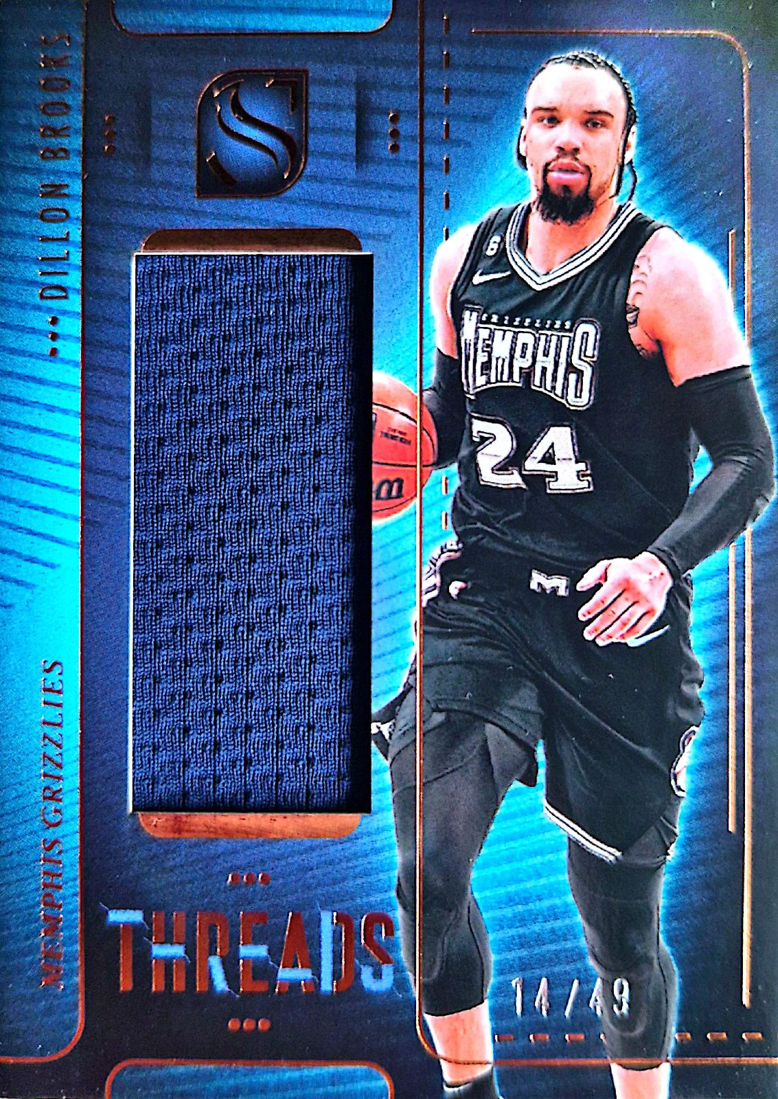 Dillon Brooks Panini Silhouette Threads 2024-25 Parche Game-Used /49