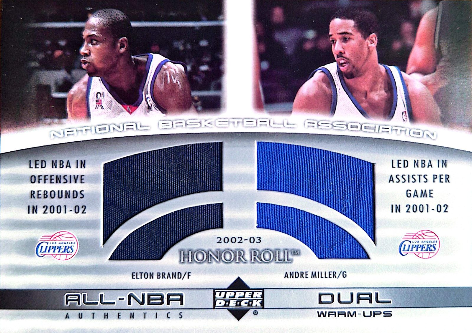 Elton Brand y Andre Miller Upper Deck Honor Roll All-NBA Authentics 2003-04 Parche Game-Used