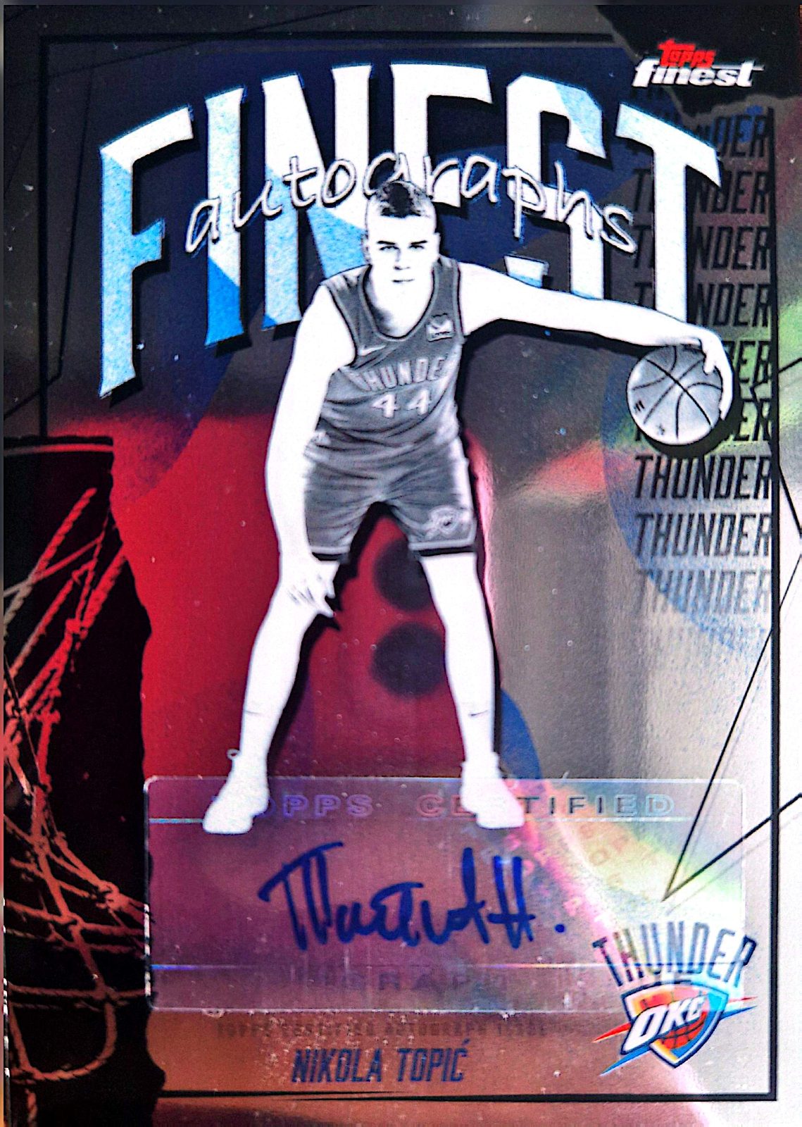 Nikola Topic Topps Finest Finest Autographs 2025-26 Autógrafo