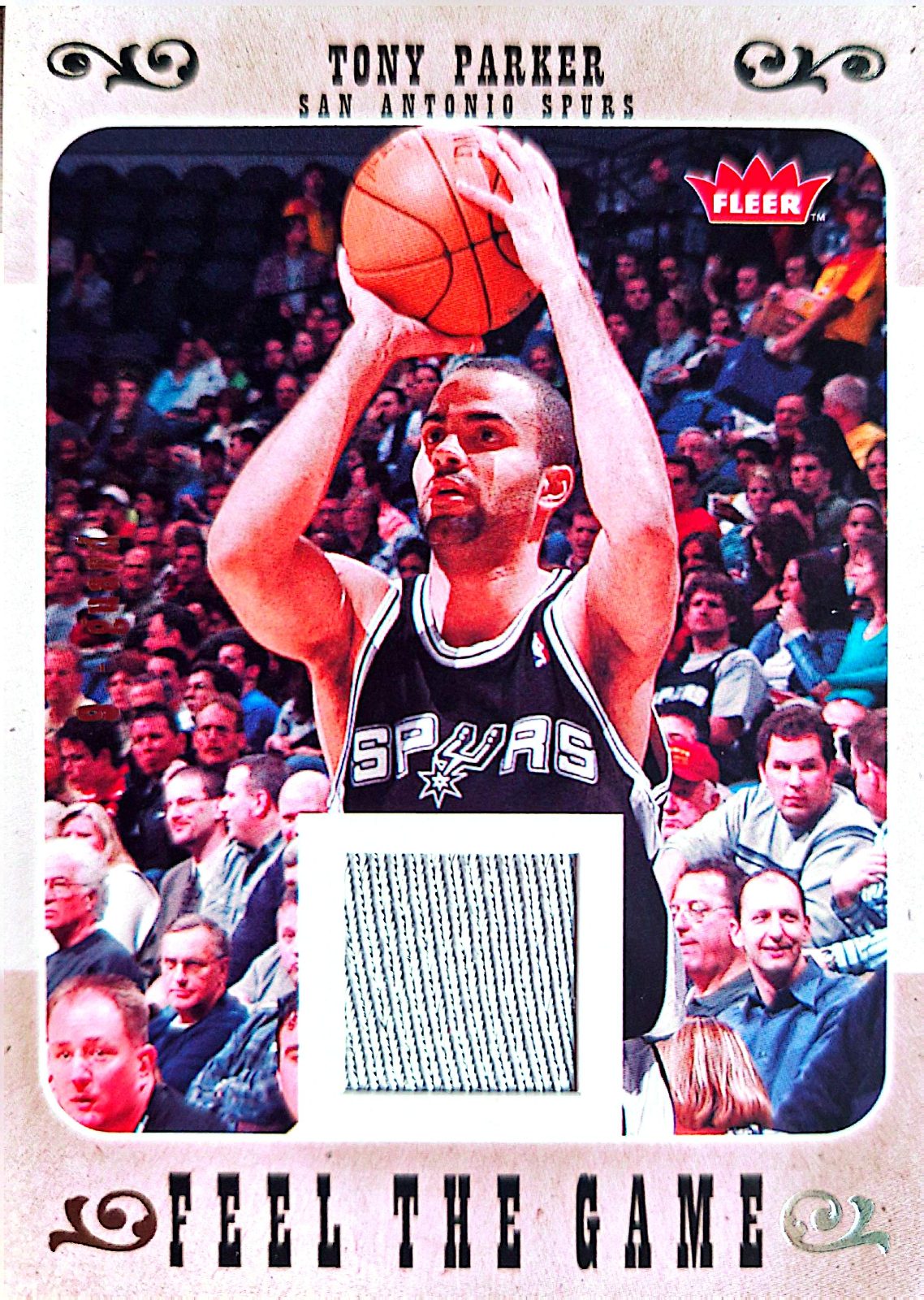 Tony Parker Fleer Feel The Game 2007-08 Parche Game-Used Rayado