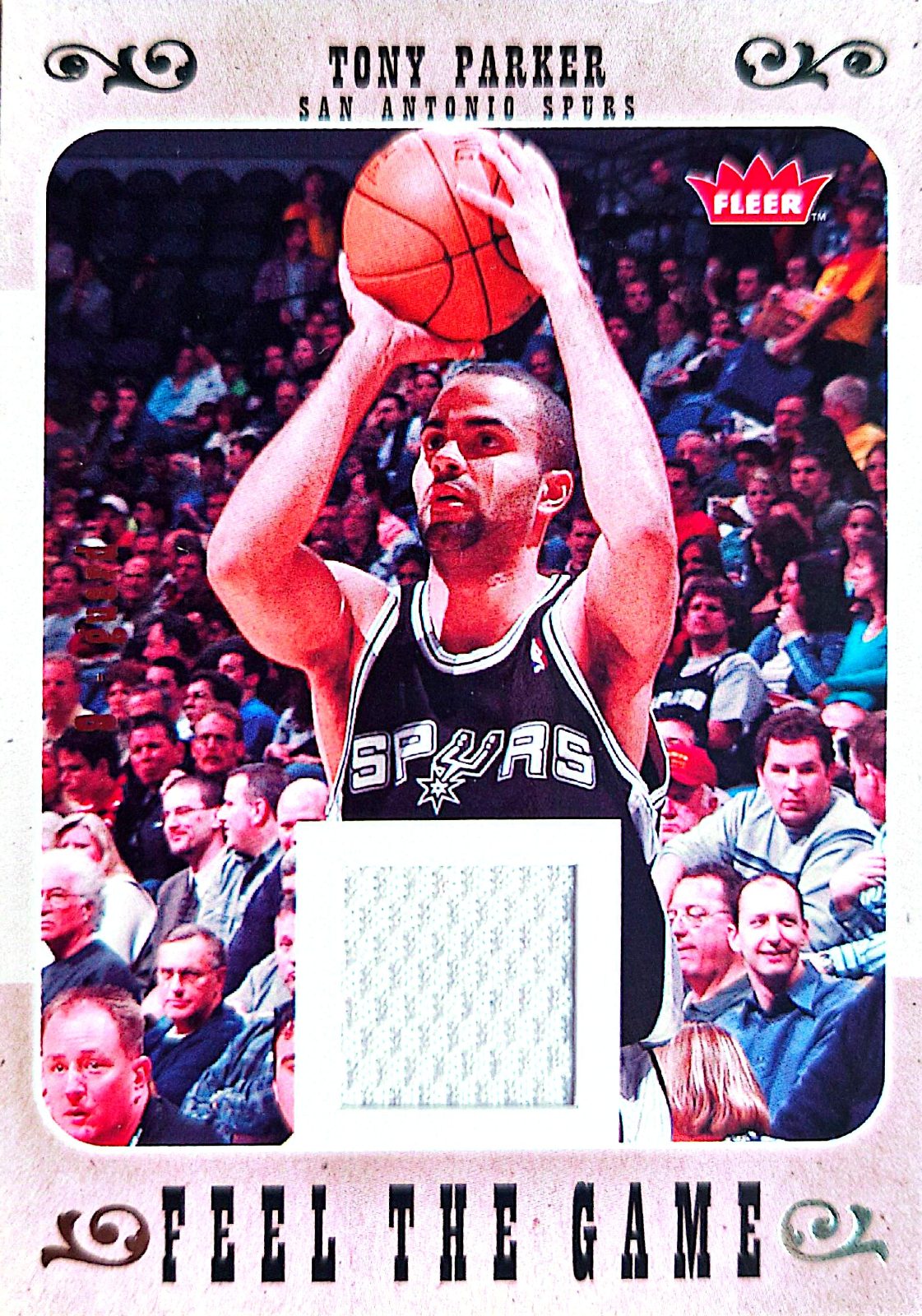 Tony Parker Fleer Feel The Game 2007-08 Parche Game-Used Jaspeado