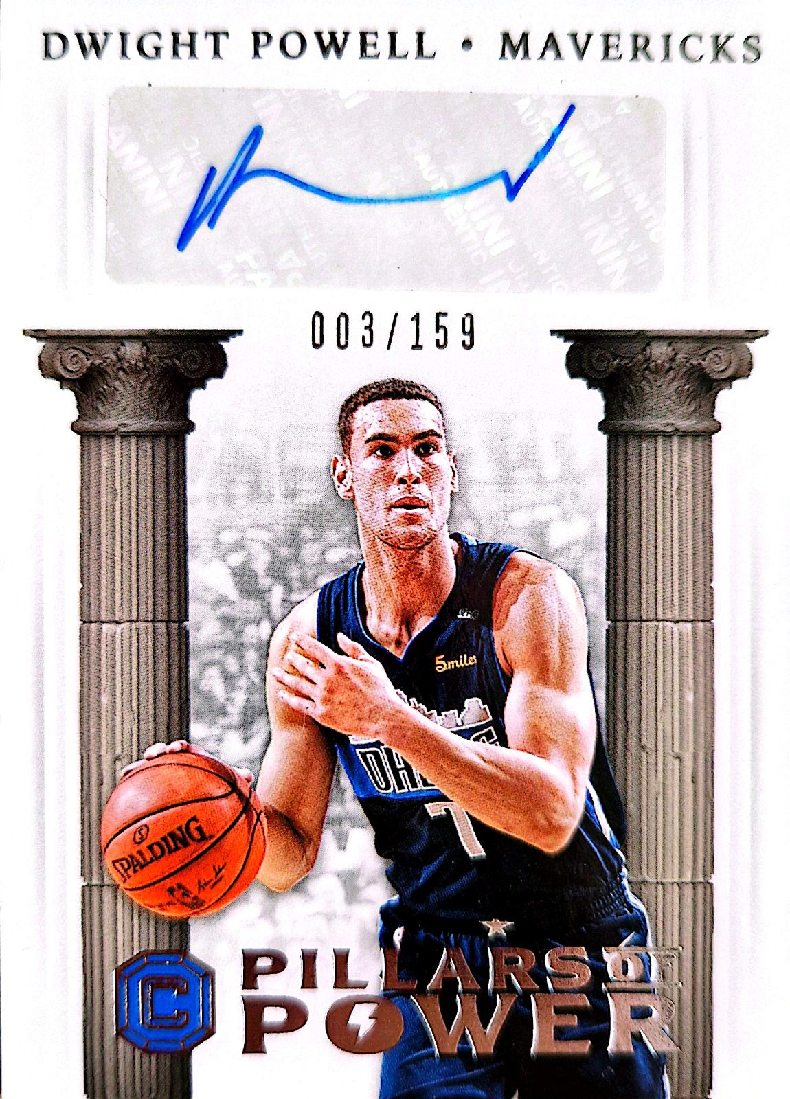 Dwight Powell Panini Cornerstones Pillars of Power 2017-18 Autógrafo /159