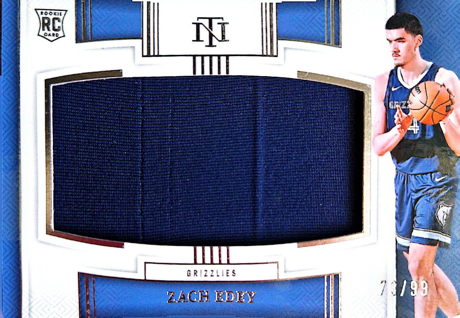Zach Edey Panini National Treasures Rookie Jumbo Materials 2024-25 Parche /99