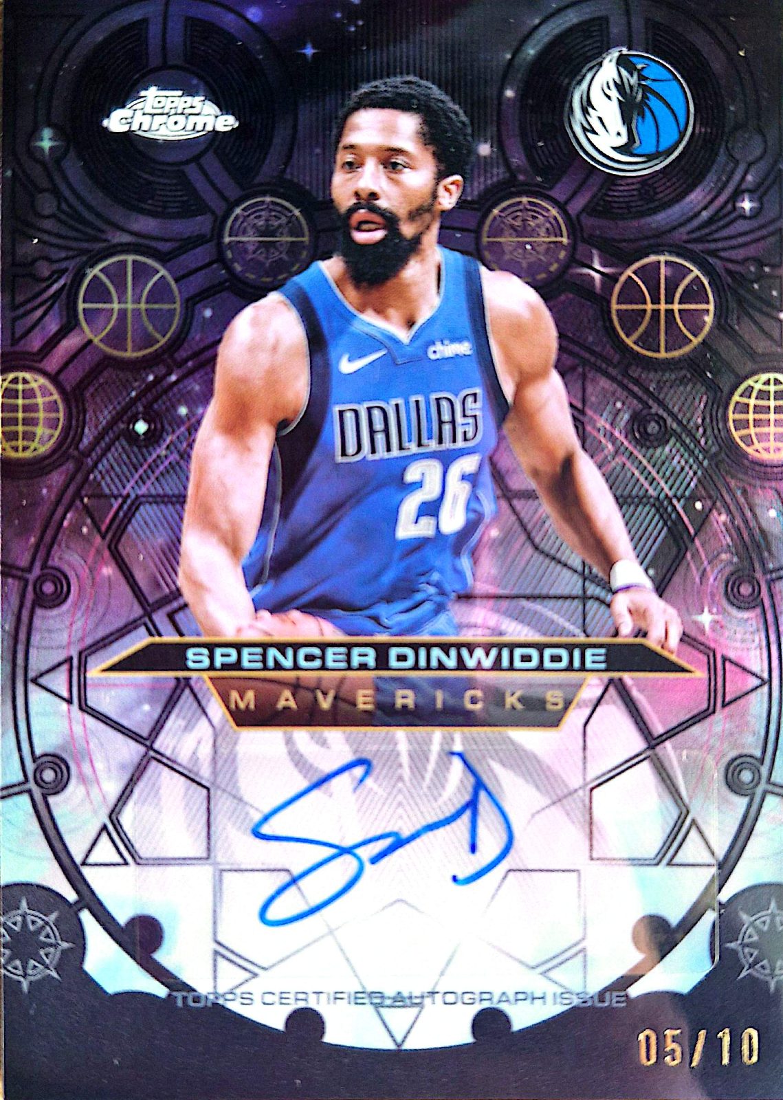 Spencer Dinwiddie Topps Chrome Chromographs 2025-26 Autógrafo /10