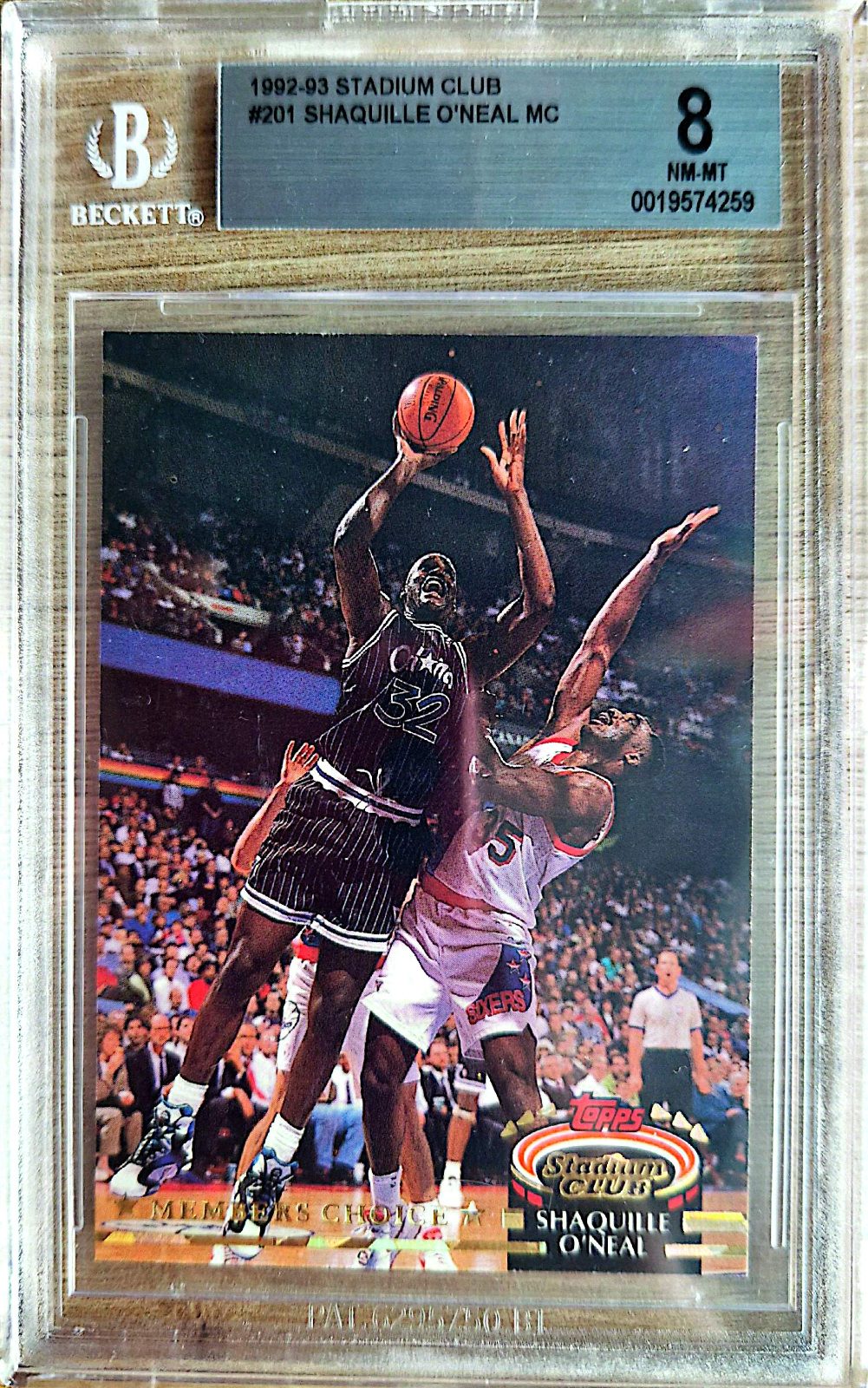 Shaquille O'Neal Topps Stadium Club 1992-93 Rookie Beckett 8