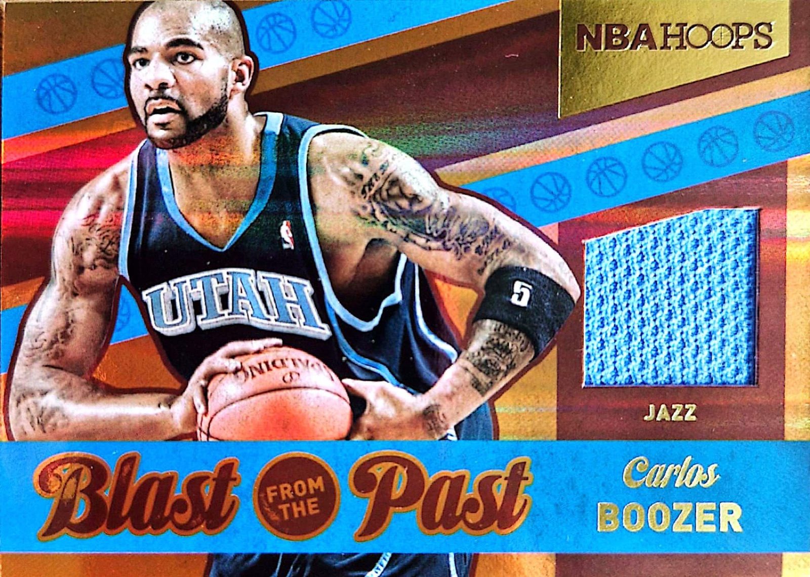 Carlos Boozer Panini NBA Hoops Blast from the Past 2014-15 Parche Game-Used