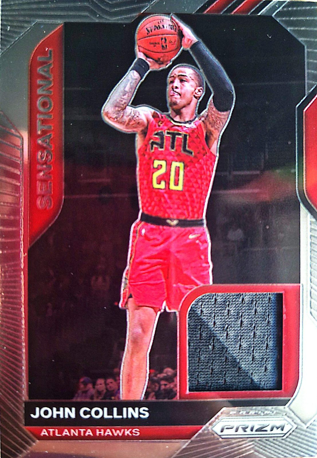 John Collins Panini Prizm Sensational Swatches 2020-21 Parche Game-Used