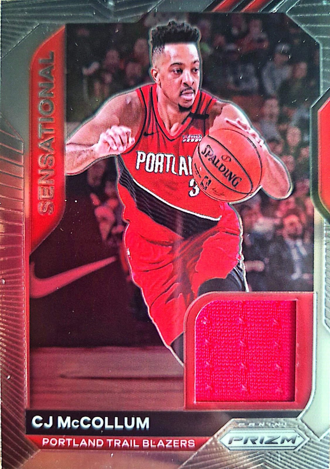 CJ McCollum Panini Prizm Sensational Swatches 2020-21 Parche Game-Used