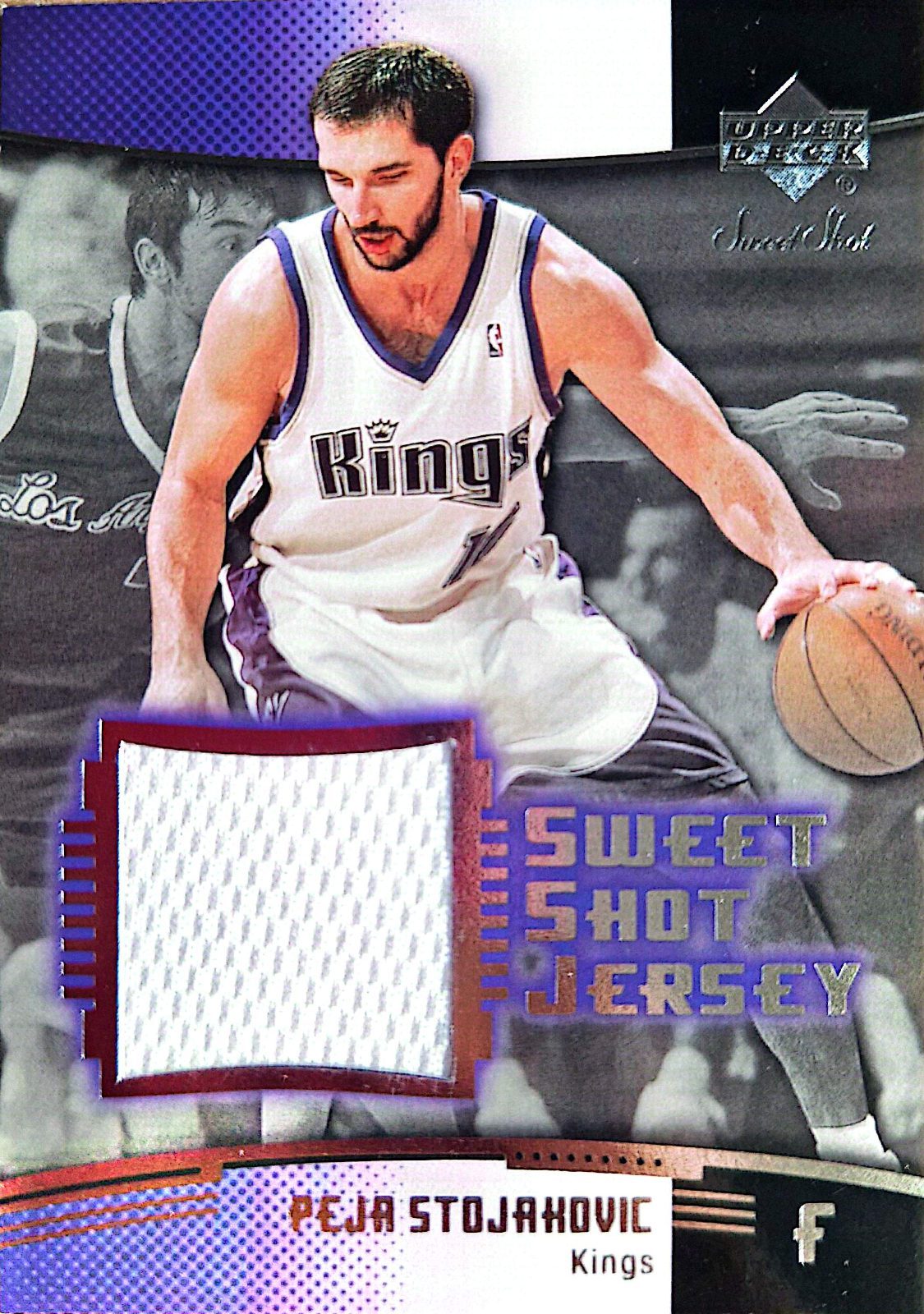 Peja Stojakovic Upper Deck Sweet Shot 2004 Parche Game-Used