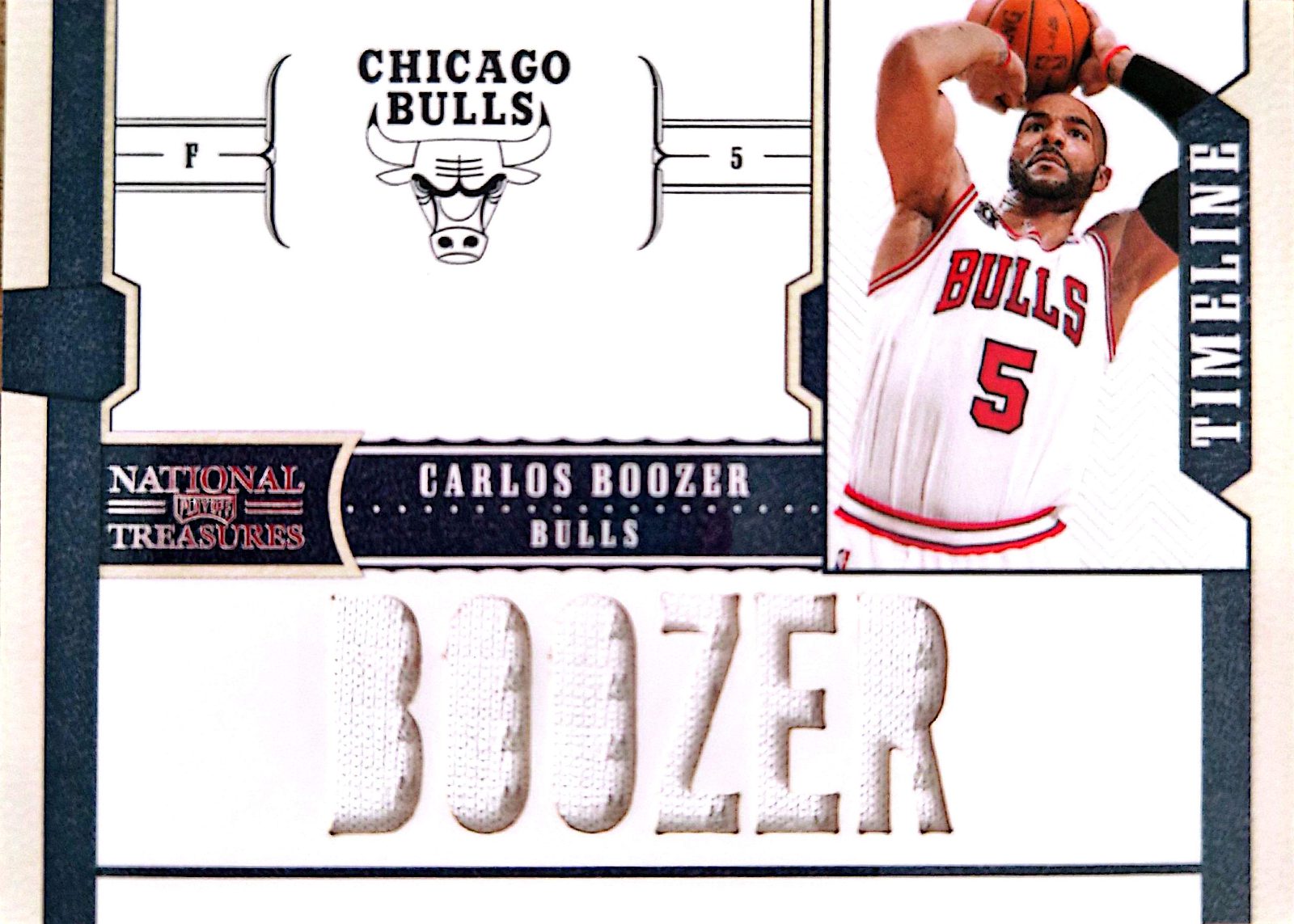 Carlos Boozer Panini National Treasures Timeline 2010-11 Parche Game-Used /99