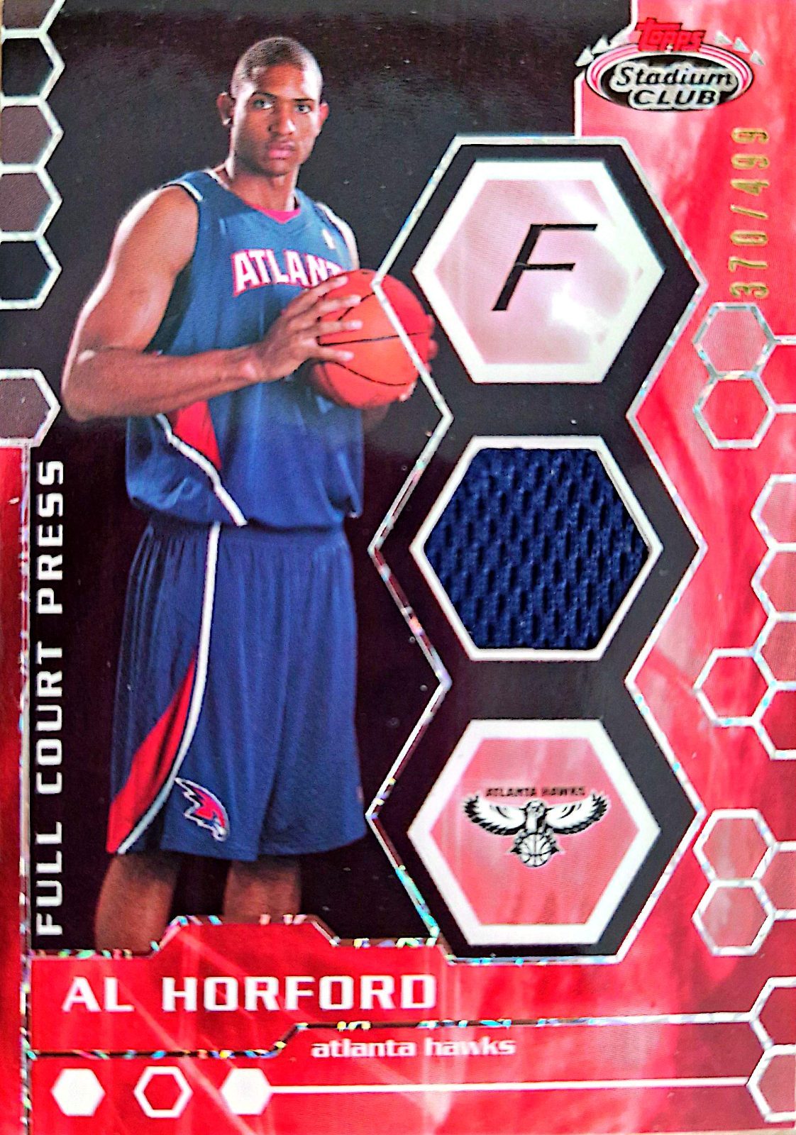 Al Horford Topps Stadium Club Full Court Press 2007-08 Parche Game-Used /499