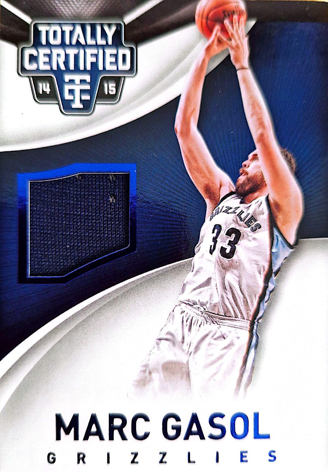 Marc Gasol Panini Totally Certified Totally Blue 2014-15 Parche Game-Used /199