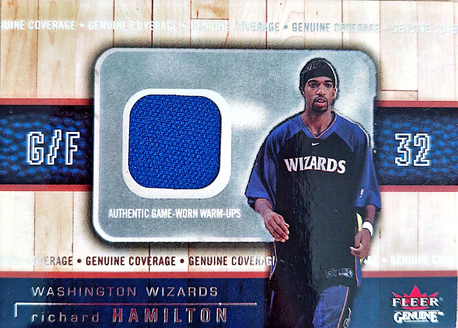 Richard Hamilton Fleer Genuine Coverage 2002-03 Parche Game-Used