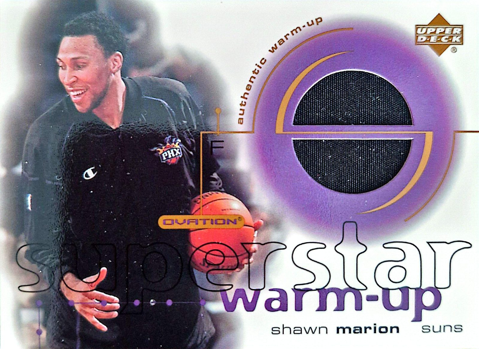 Shawn Marion Upper Deck Ovation Superstar Warm-Up 2001-02 Parche Game-Used