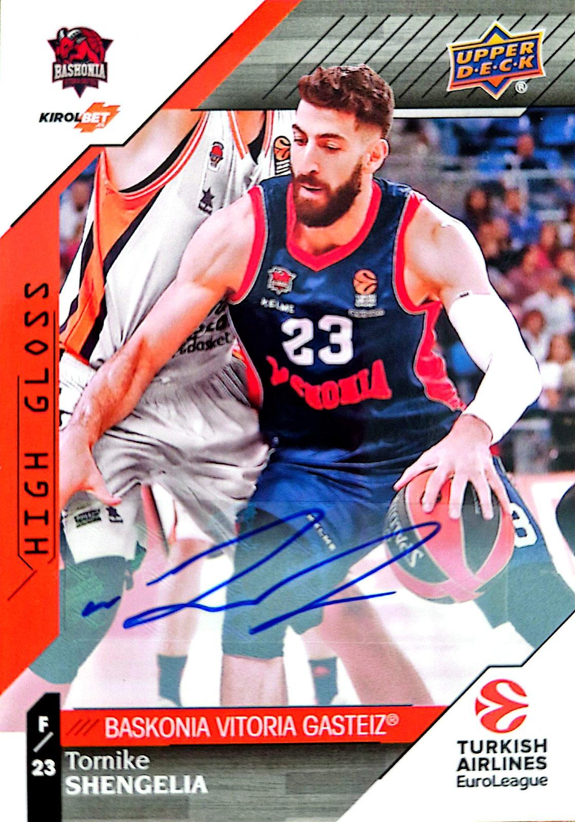 Tornike Shengelia Upper Deck Euroleague High Gloss 2017-18 Autógrafo