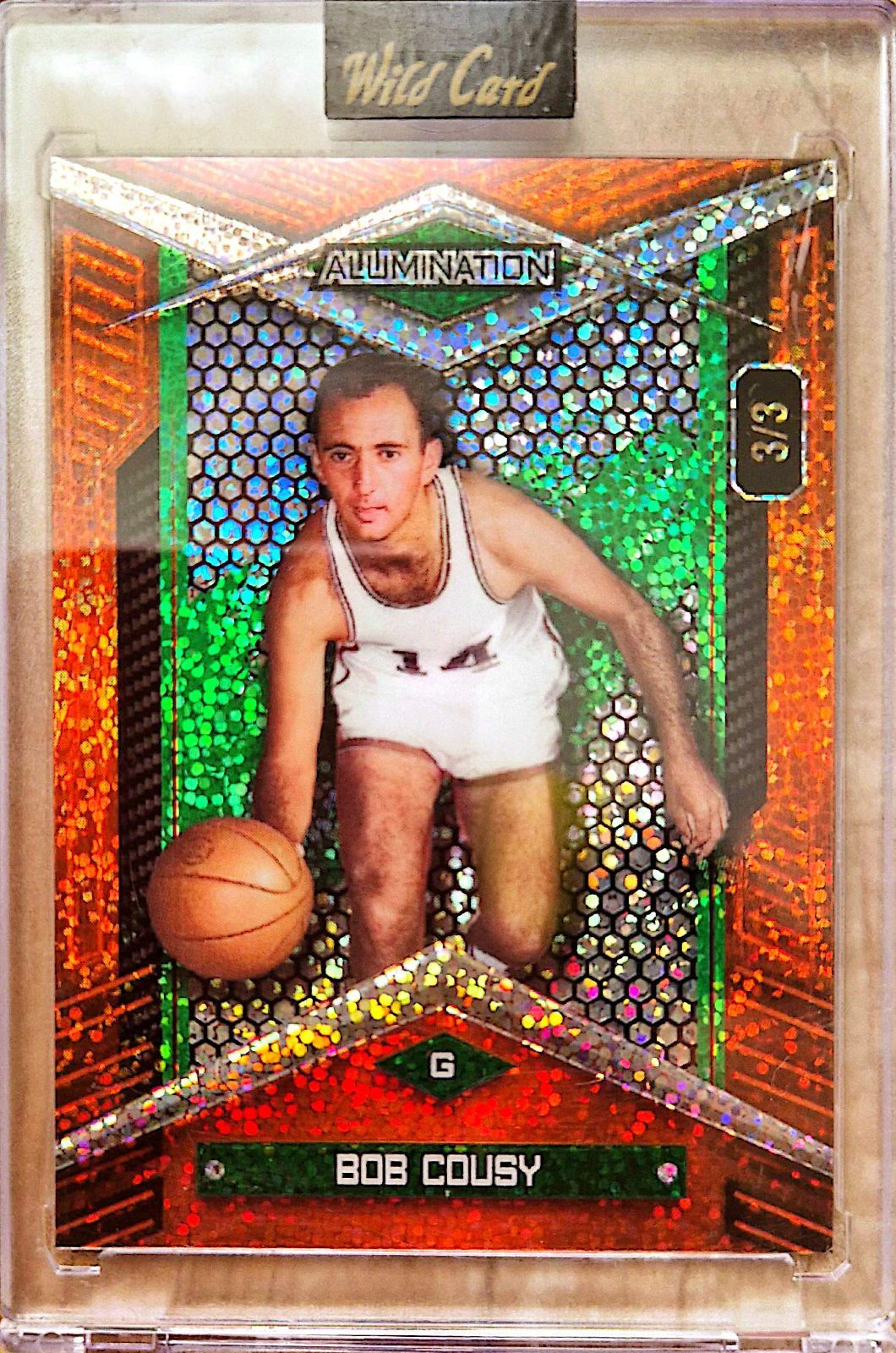 Bob Cousy Wild Card Alumination 2024 Encapsulada 3/3