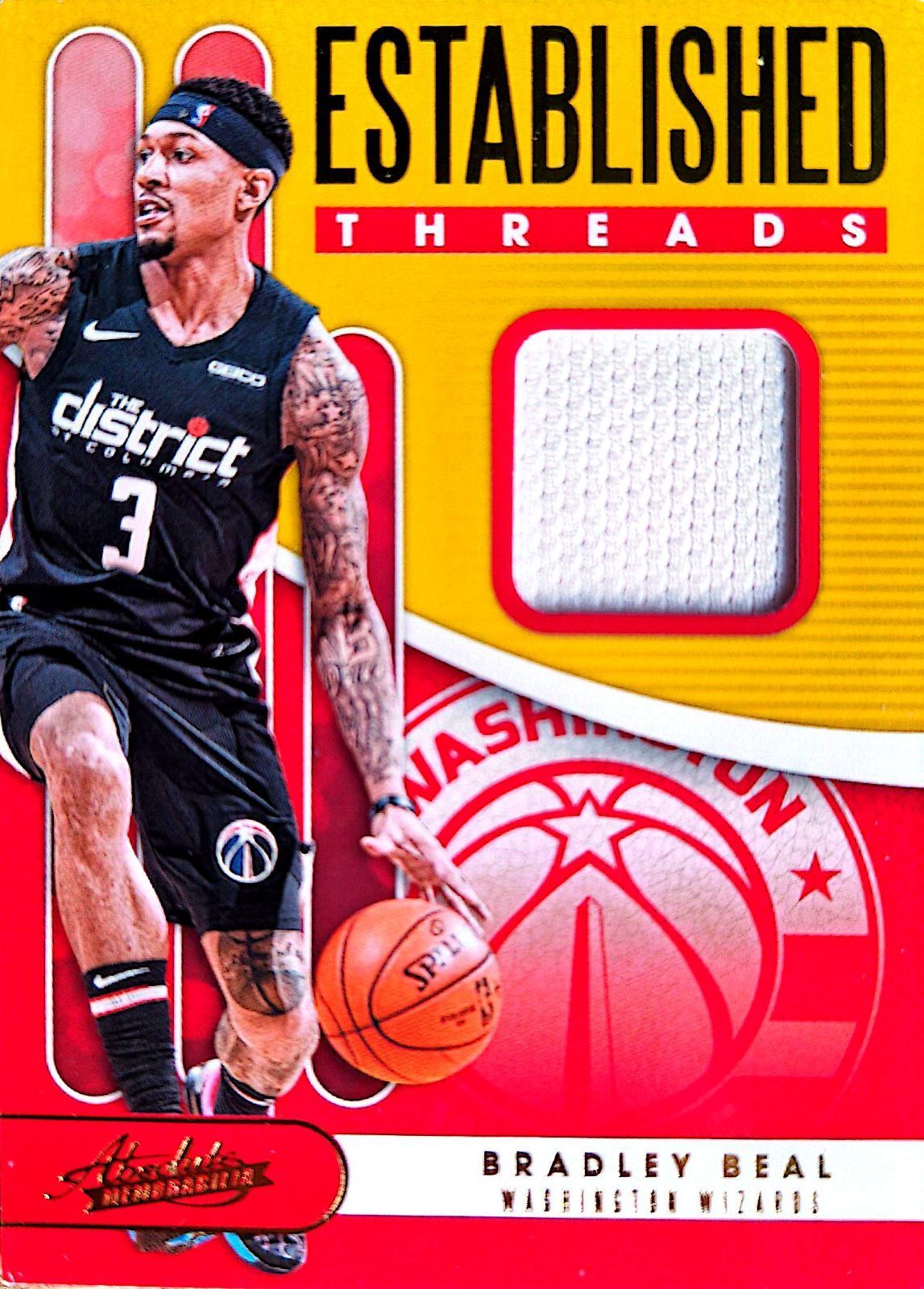 Bradley Beal Panini Absolute Memorabilia Established Threads 2019-20 Parche Game-Used