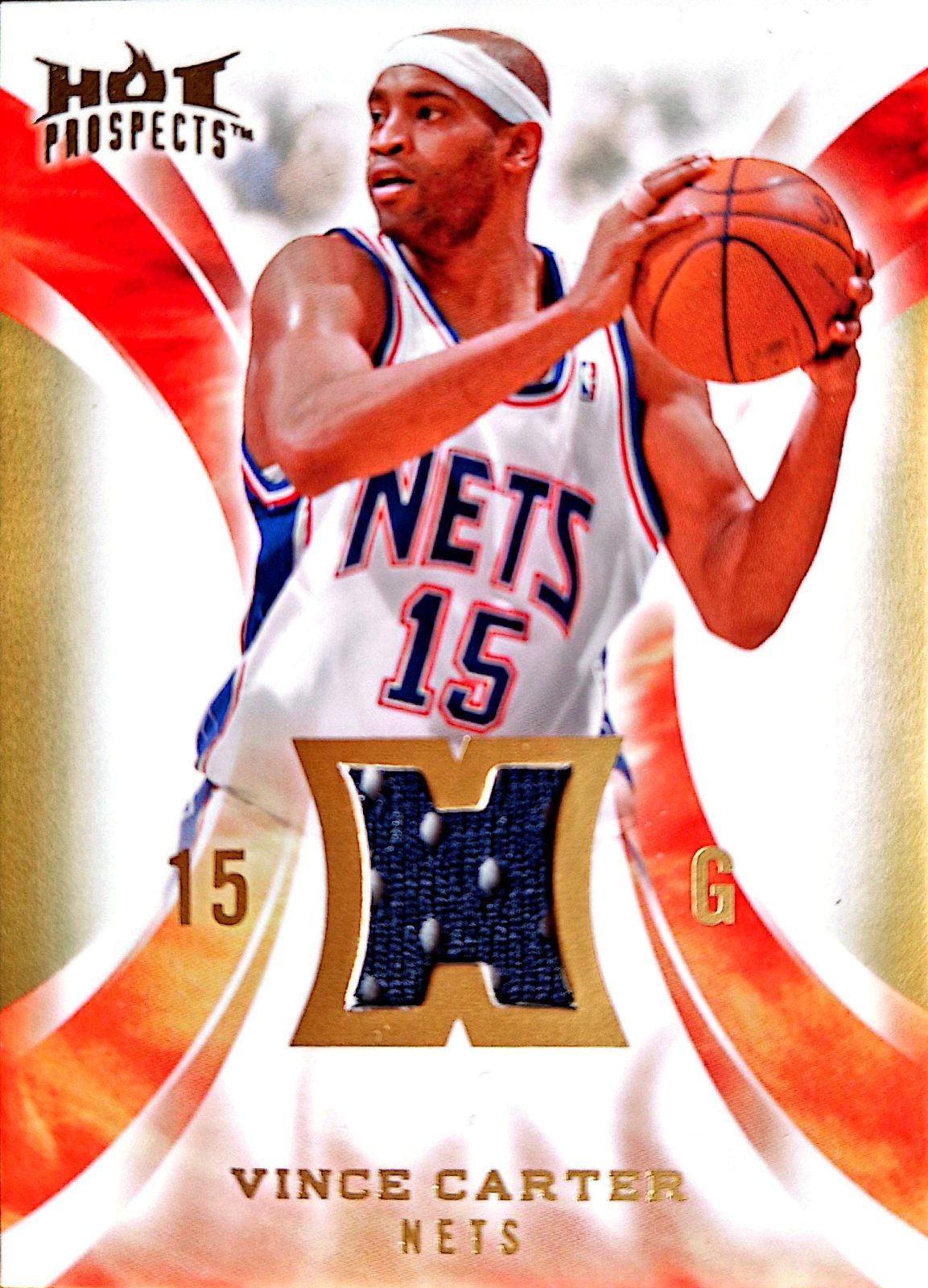 Vince Carter Fleer Hot Prospects Hot Materials 2008-09 Parche Game-Used