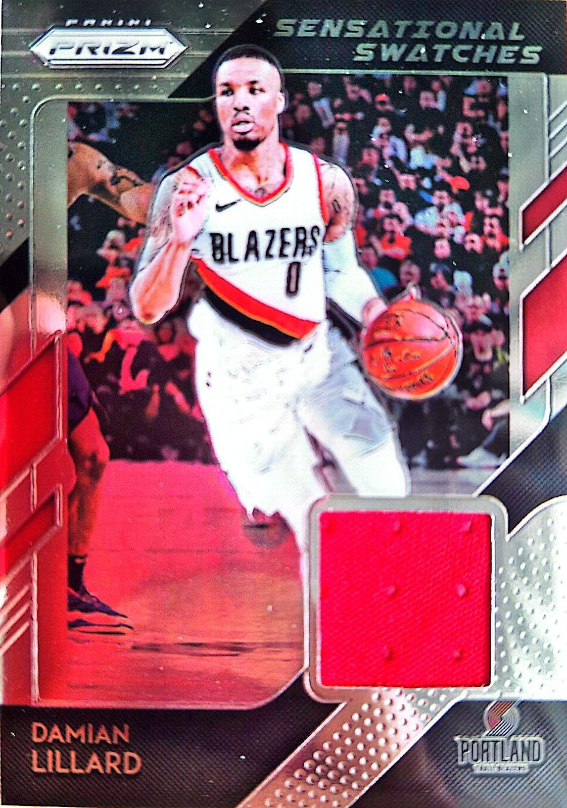 Damian Lillard Panini Prizm Sensational Swatches 2018-19 Parche Game-Used