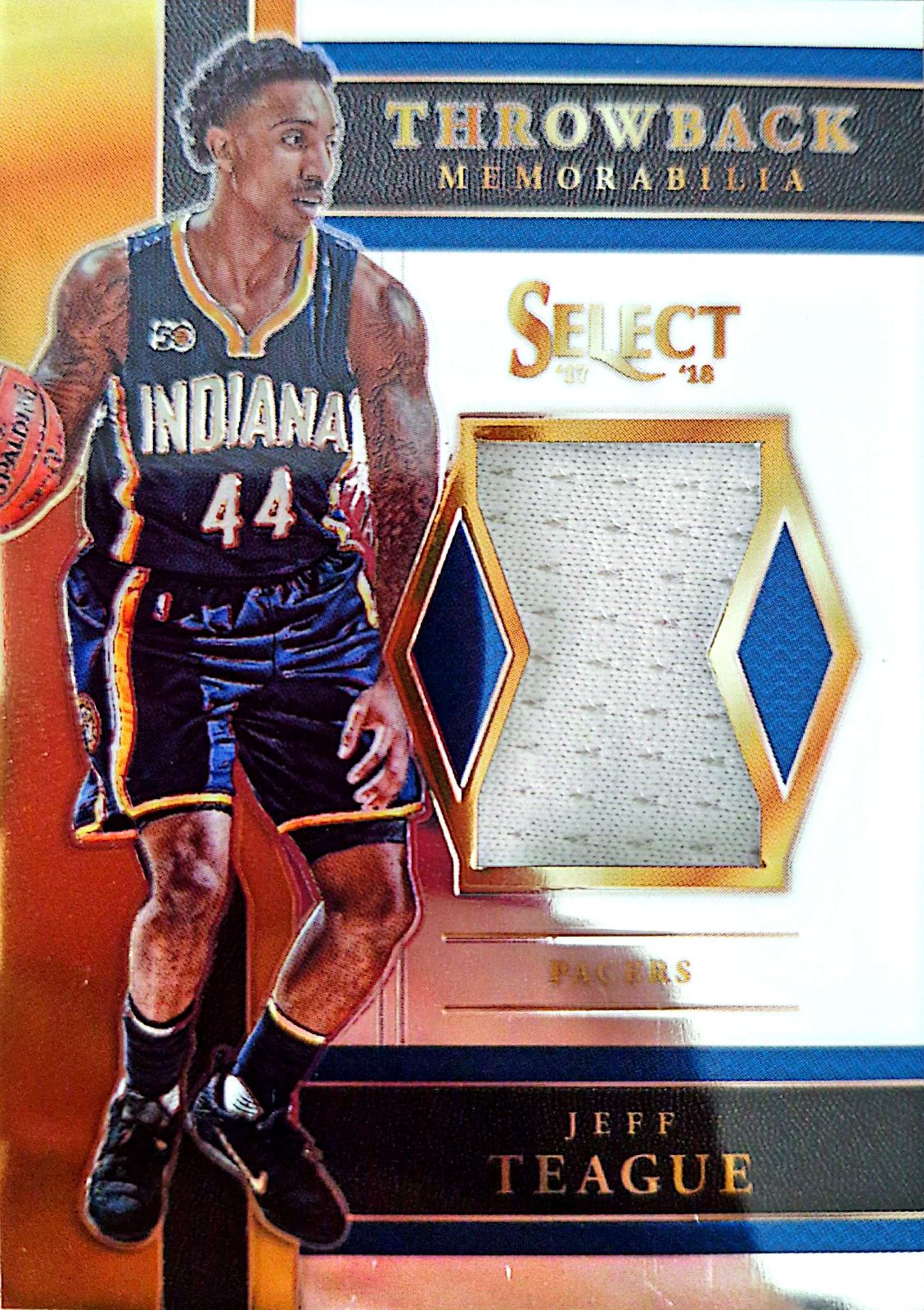 Jeff Teague Panini Select Throwback 2017-18 Parche Game-Used